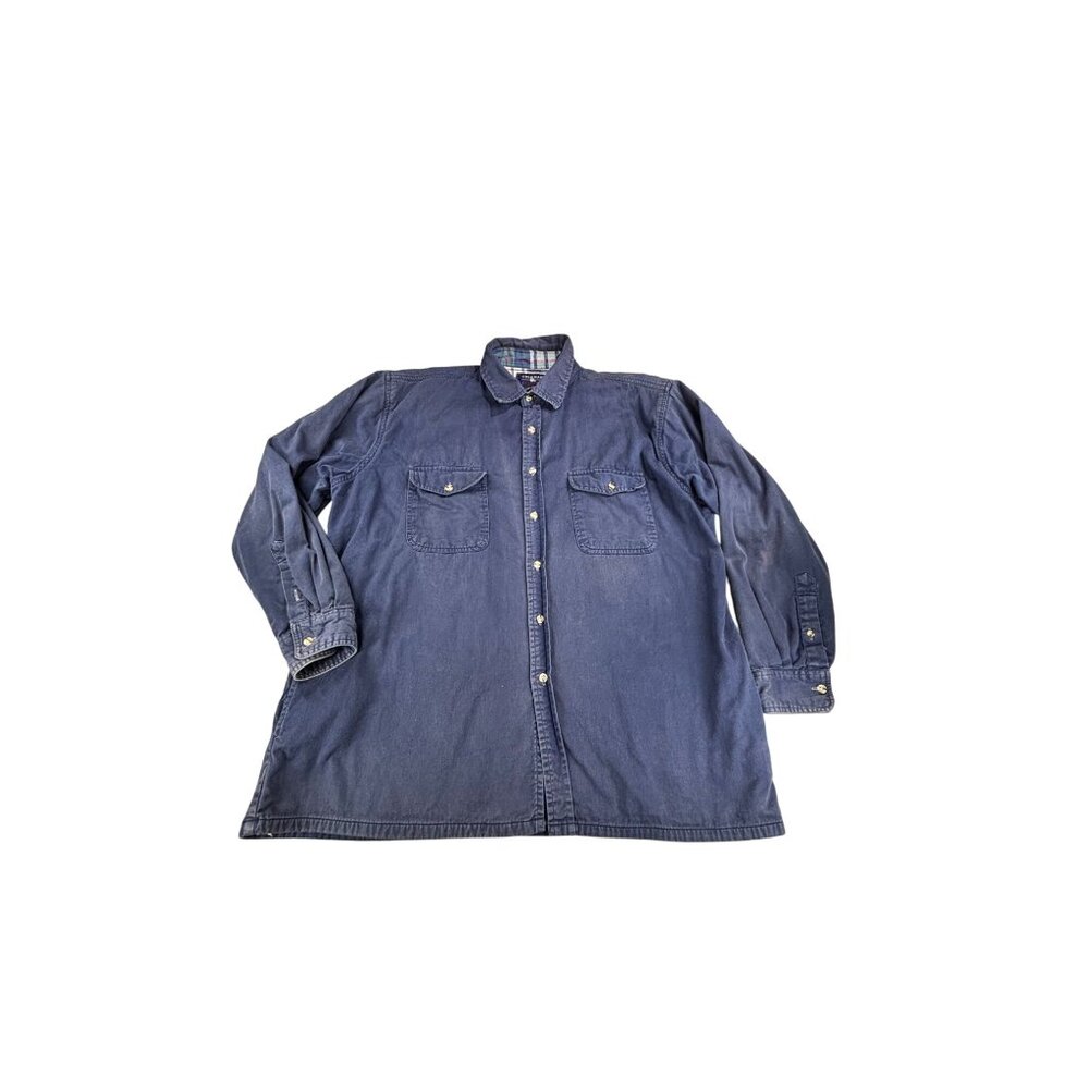 Vtg Coleman Flannel-Lined Denim Shirt Jacket Shacket Casual Outerwear Chore Barn